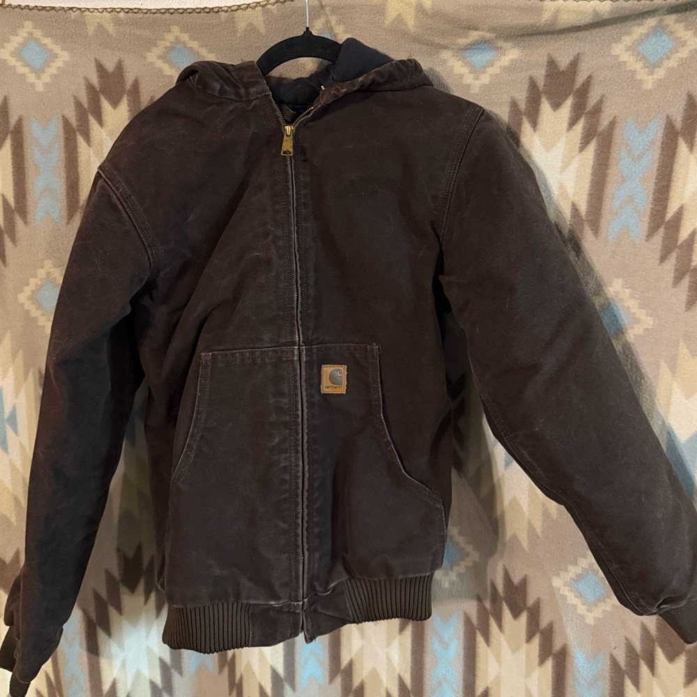 Carhartt Kids Dark Brown Hooded Puffer Jacket